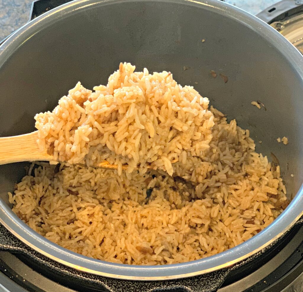 tender rice with a french onion flavoring, cooked in the instant pot