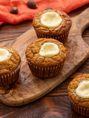 These Copycat Starbuck's Pumpkin Cream Cheese Muffins are great for a Fall treat.