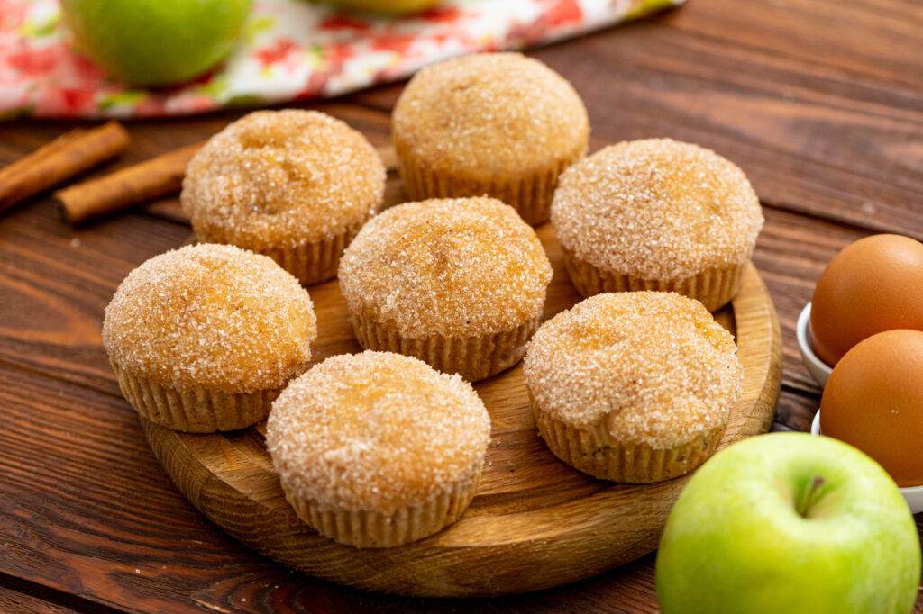 a plate of easy apple muffins