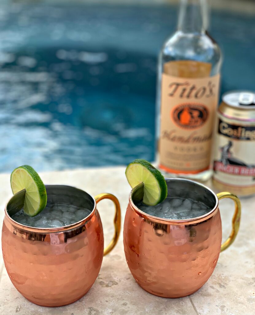 classic moscow mule cocktail made with ginger beer, lime, and vodka