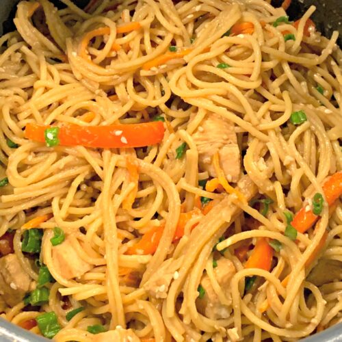 Instant Pot Chicken Lo Mein - The Cookin Chicks