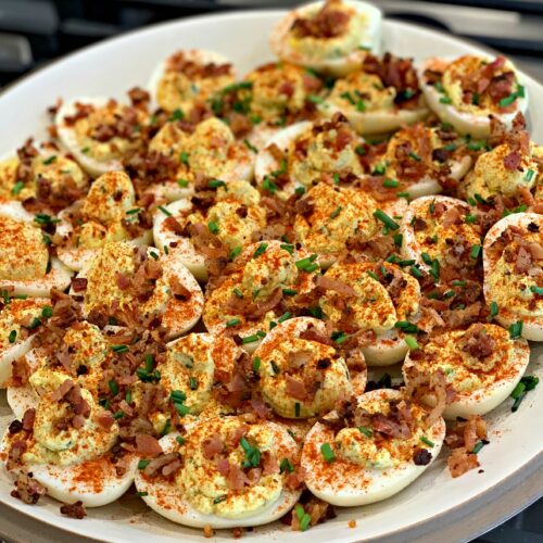 Smoky Deviled Eggs with Bacon - Taste And See