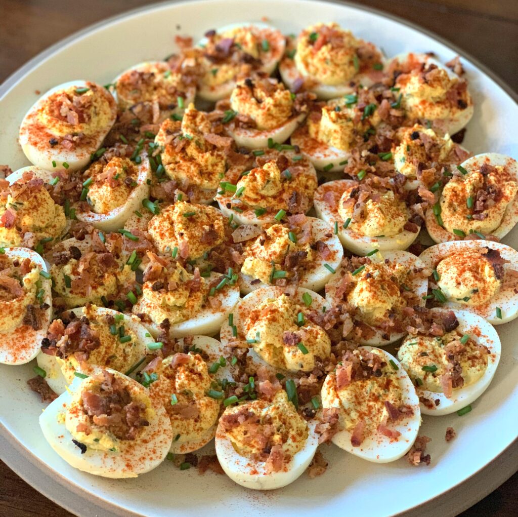 Smoky Deviled Eggs with Bacon - Taste And See