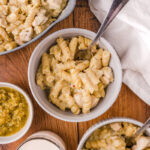 creamy pasta with a slight kick from the roasted salsa.