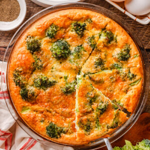 cheesy egg dish baked and ready to enjoy.