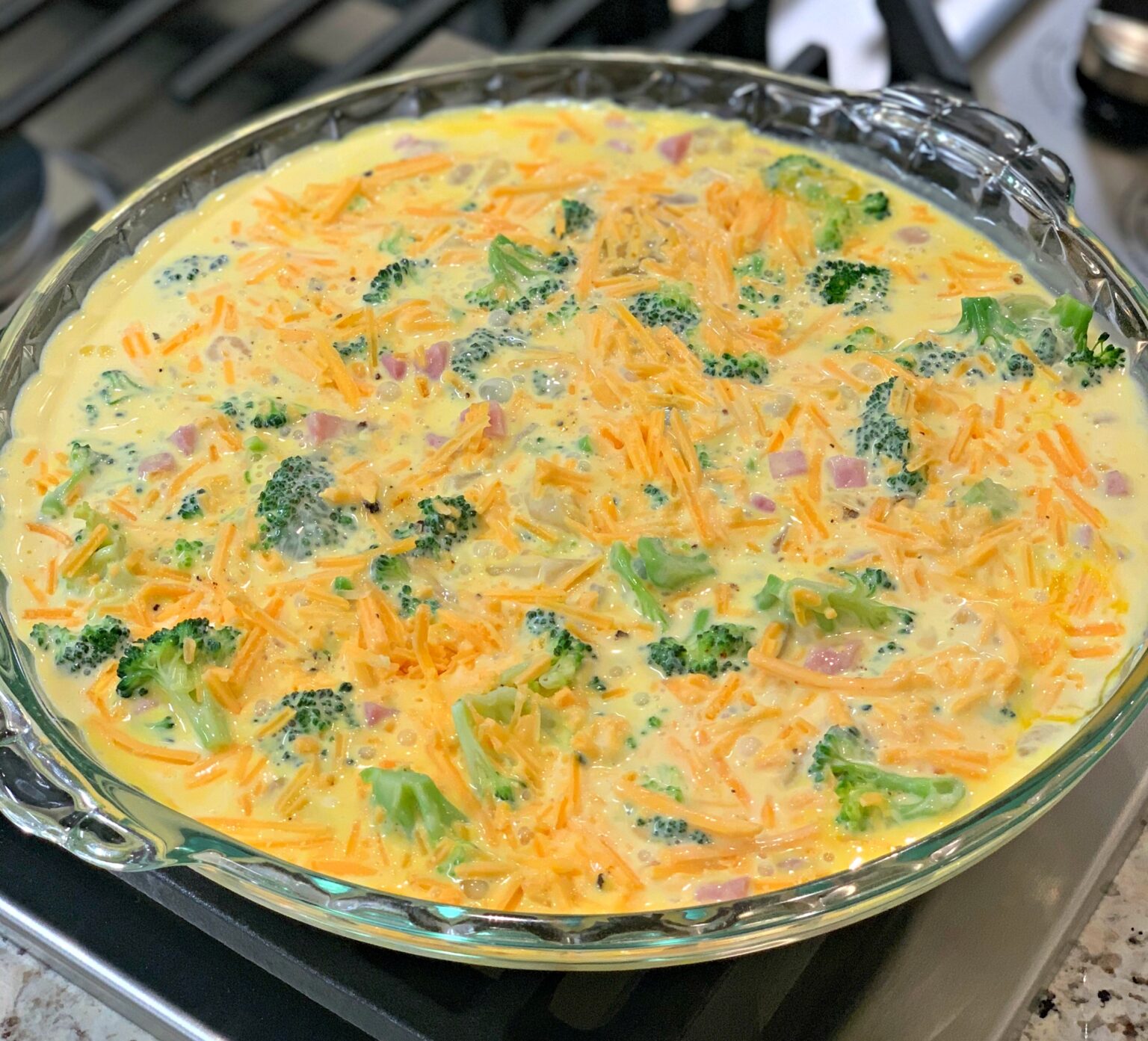 Ham, Cheese, And Broccoli Crustless Quiche - The Cookin Chicks