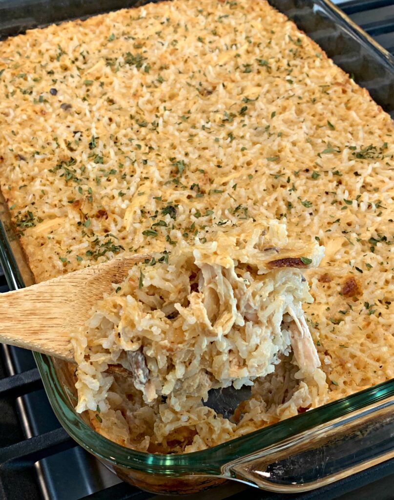 tender rice and chicken combined into the best ever casserole