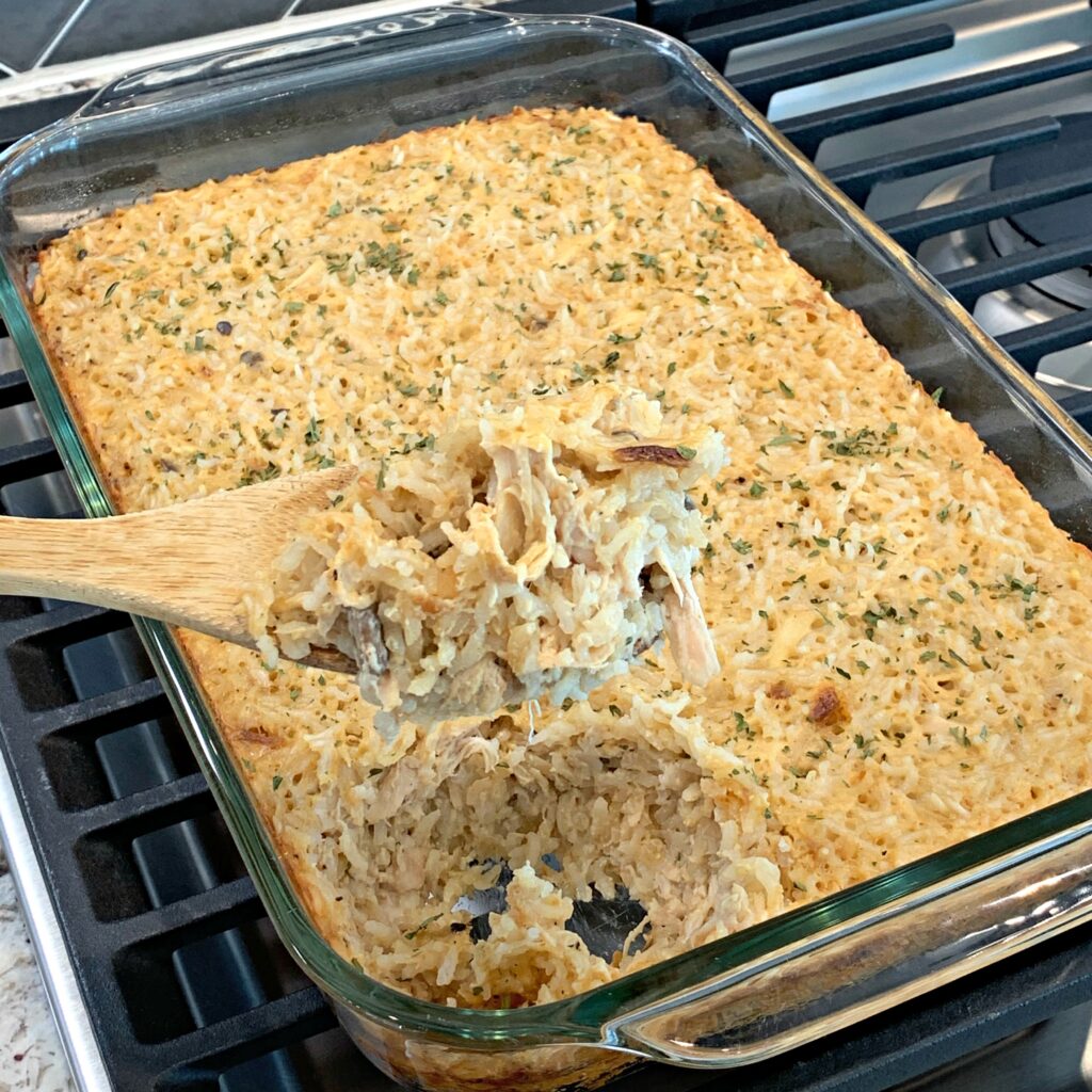BEST EVER Chicken and Rice Casserole - The Cookin Chicks