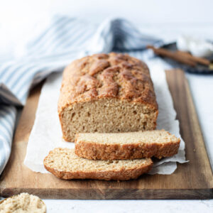 a loaf of brown sugar bread baked and ready to serve.
