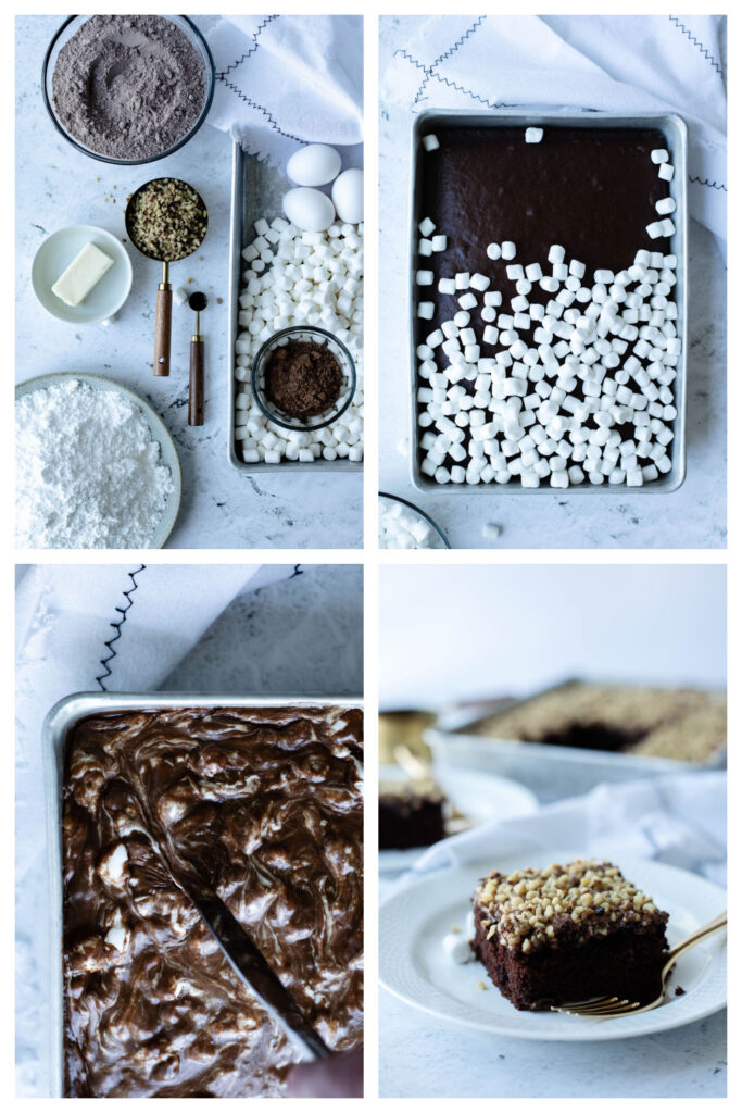 step by step on how to make a Mississippi Mud Cake.