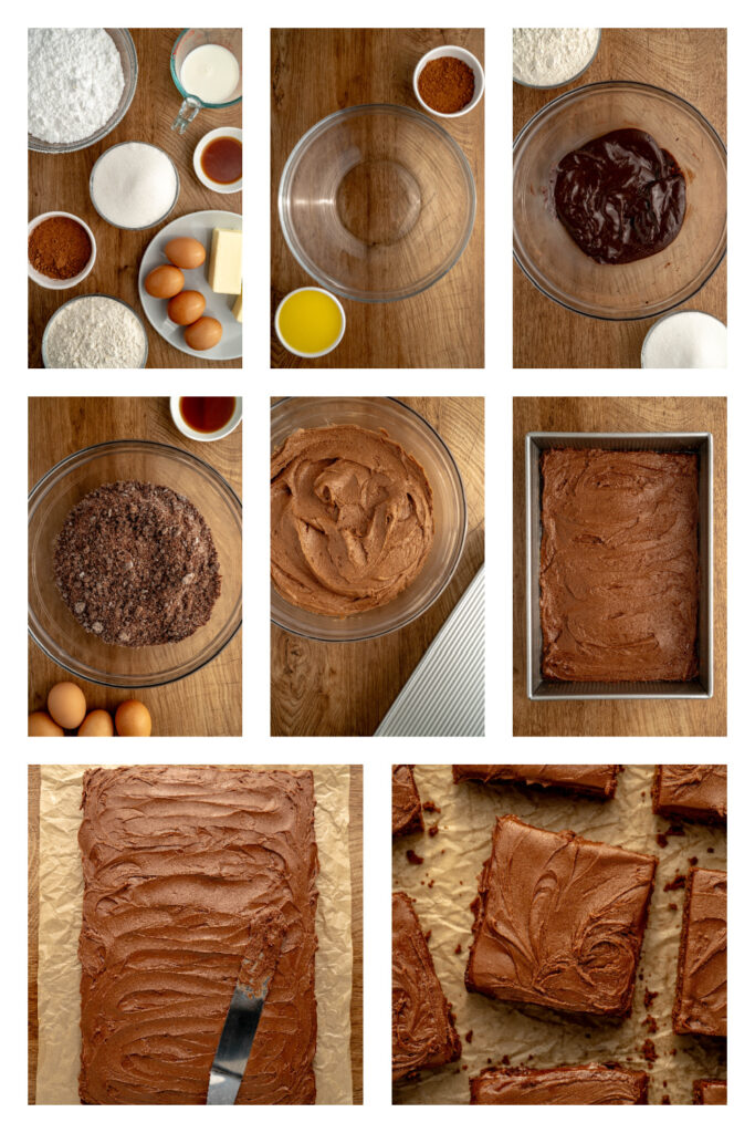 step by step on how to make cafeteria lady brownies.