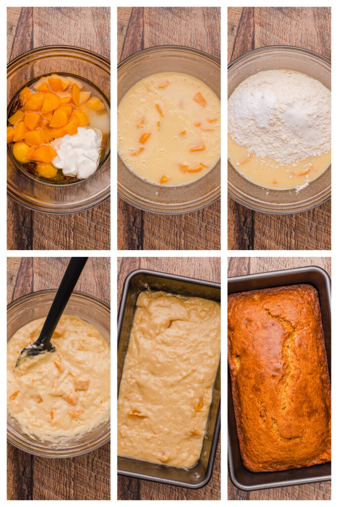 step by step on how to make southern quick peach bread