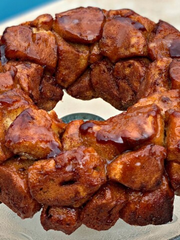 Cinnamon roll monkey bread baked and ready