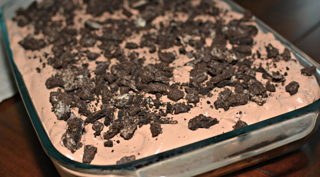 oreo dirt cake loaded with chocolate