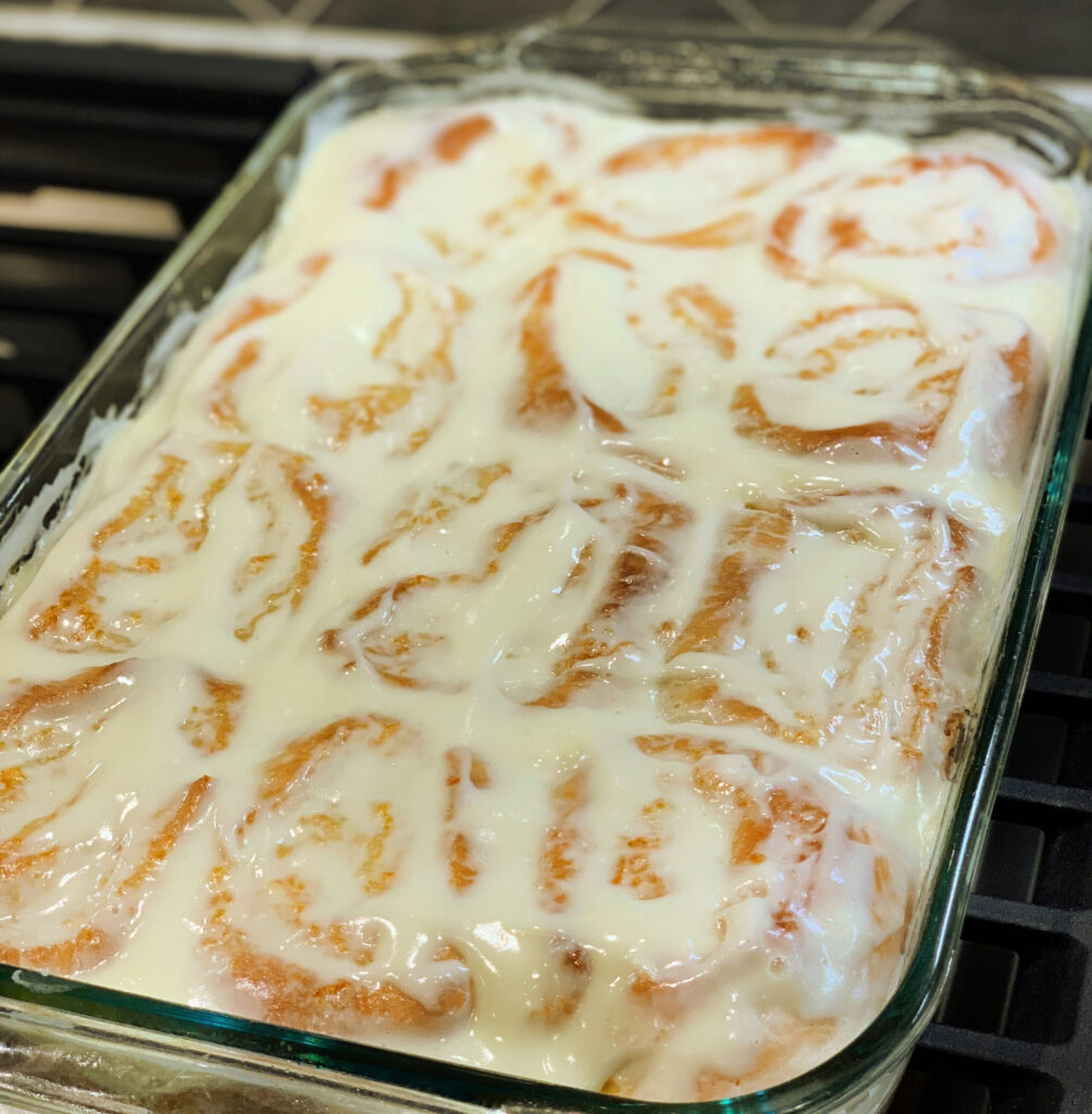 homemade tasty orange rolls with an incredible cream cheese frosting