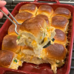 Diced jalapenos, shredded chicken, Hawaiian sweet rolls, and cheese combine into these tasty Jalapeno Chicken Sliders