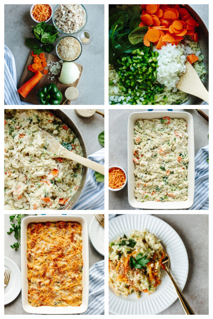 step by step on how to make creamy chicken bake.