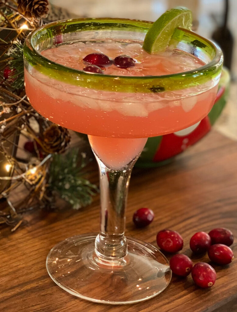 a flavorful margarita with hints of cranberry throughout