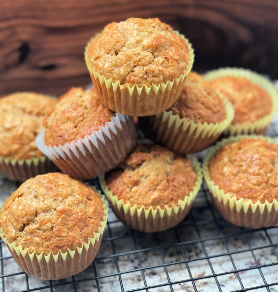 moist and fluffy muffins sweetened with maple syrup and brown sugar