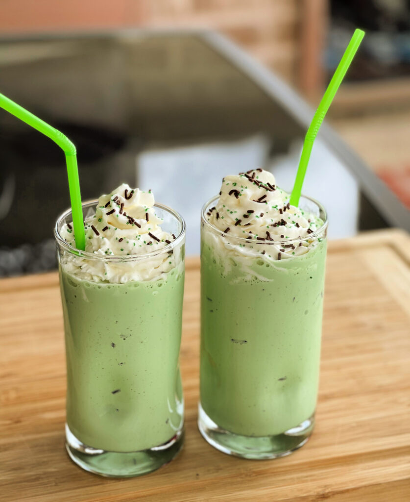 mint flavored milkshakes with a boozy addition