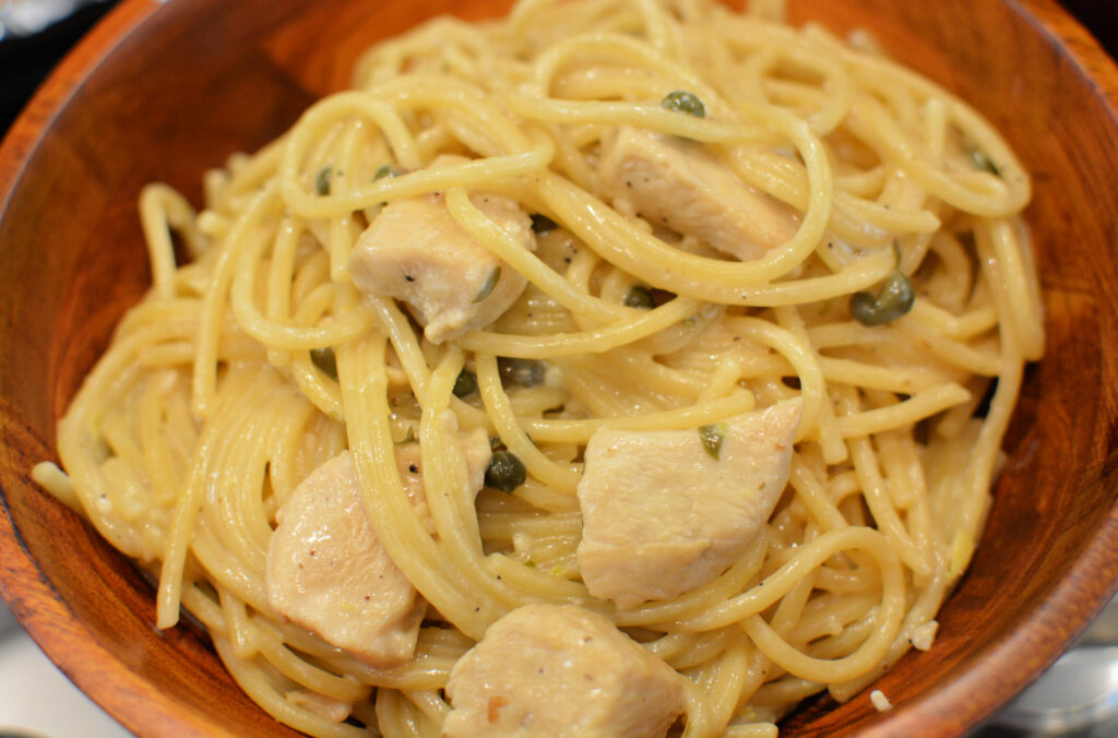 chicken piccata cooked as a pasta versus main dish