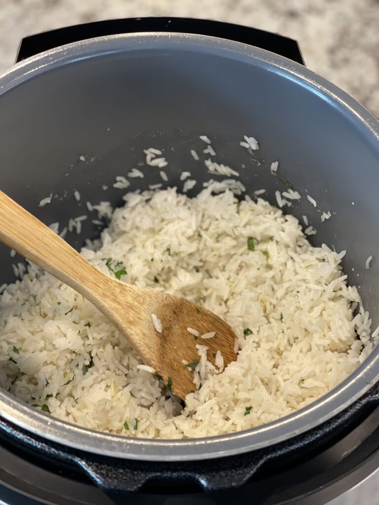 cilantro lime rice made in the instant pot