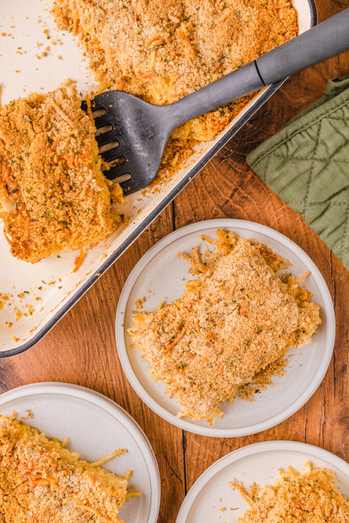 a slice of chicken spaghetti on a plate.