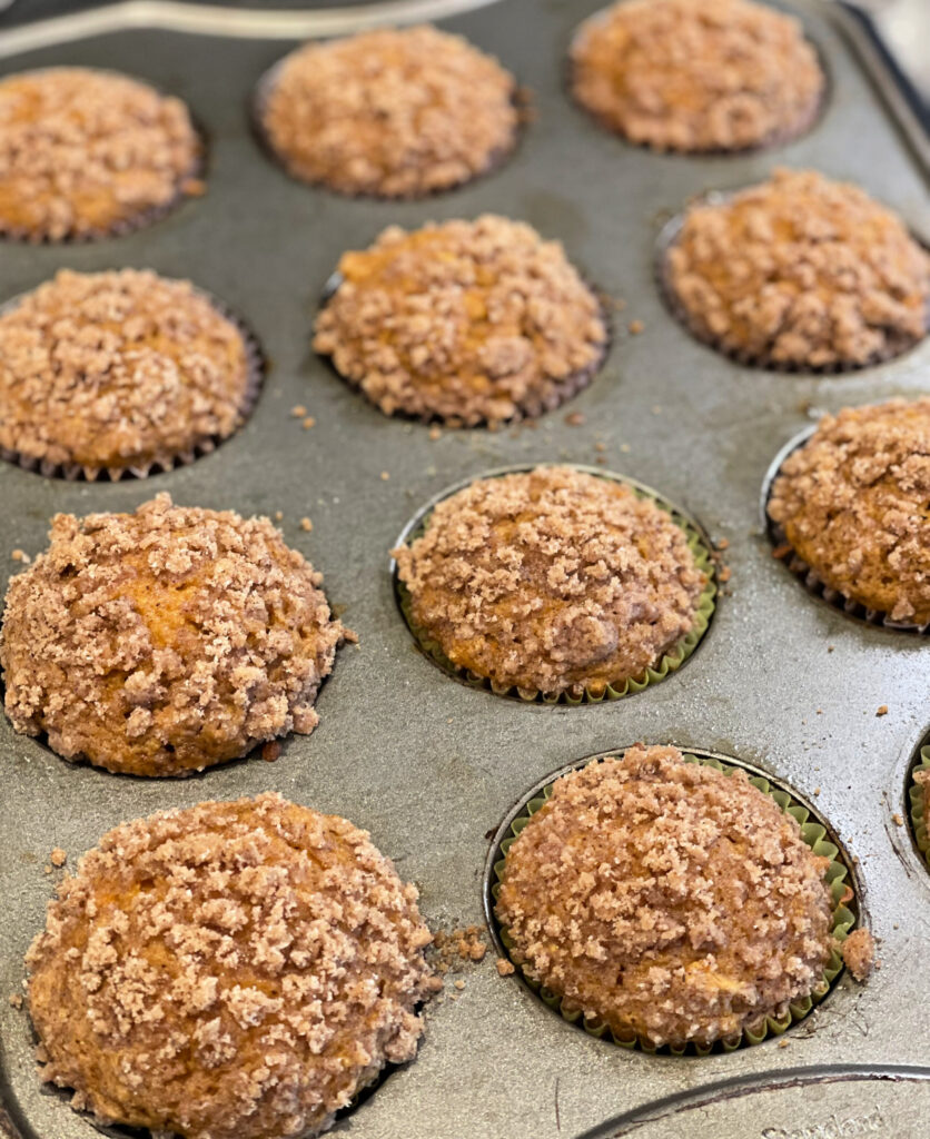 Streusel topped pumpkin muffins bursting with flavor