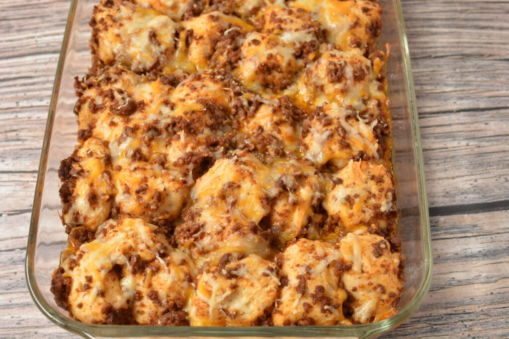 a bubble up biscuit bake perfect for quick dinners