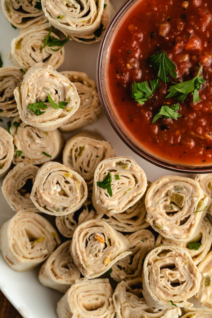 mexican tortilla roll ups ready to be served