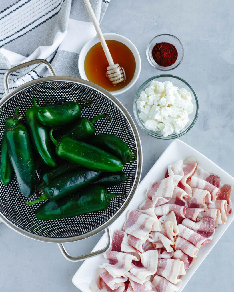 all the ingredients needed to make Stuffed Jalapenos.