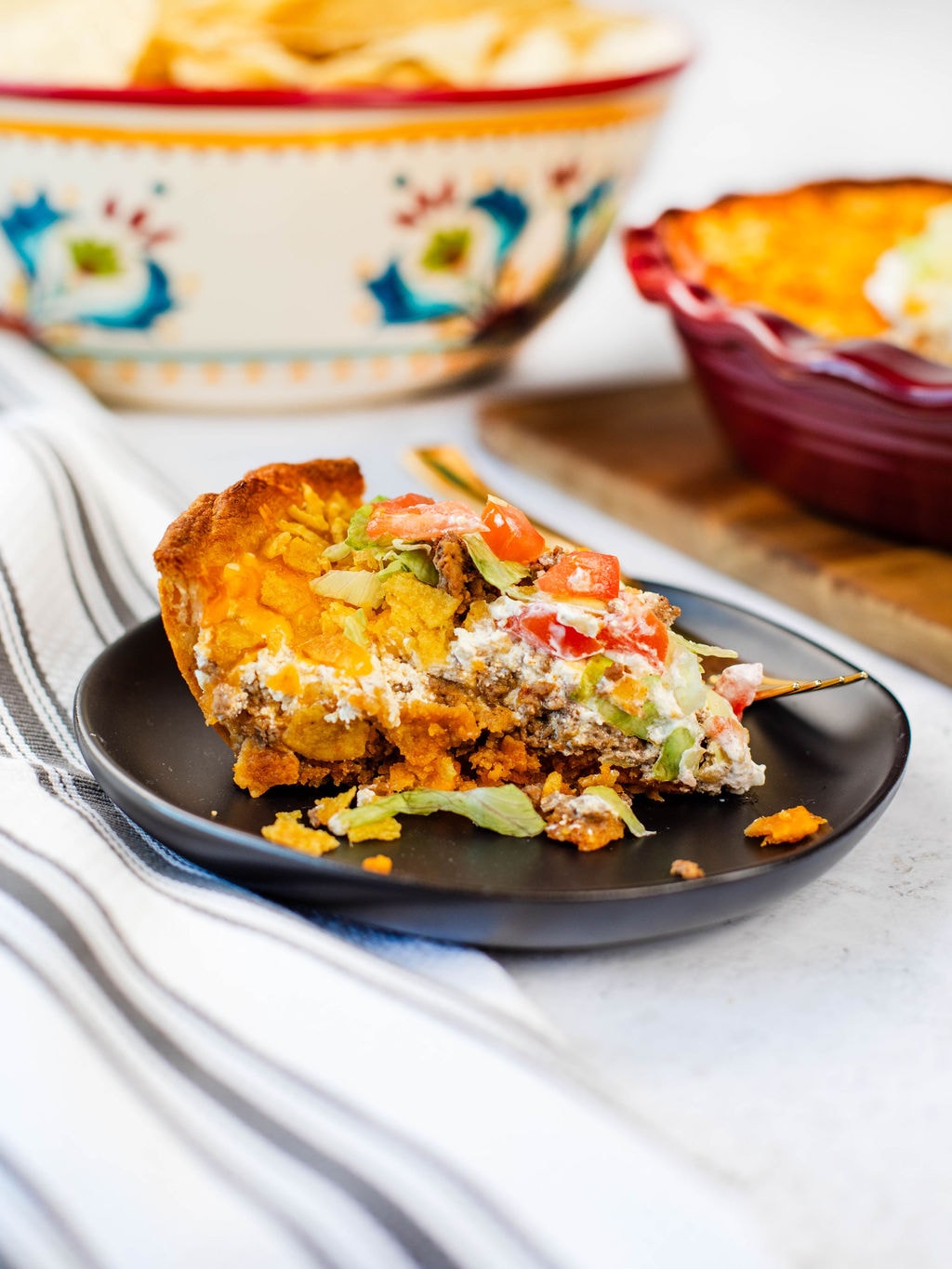 ground taco beef, sour cream, crescent dough, and more in a Tex Mex dinner.