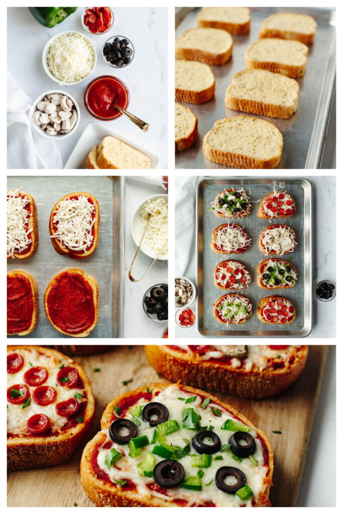 step by step on how to make Garlic Bread Pizza.
