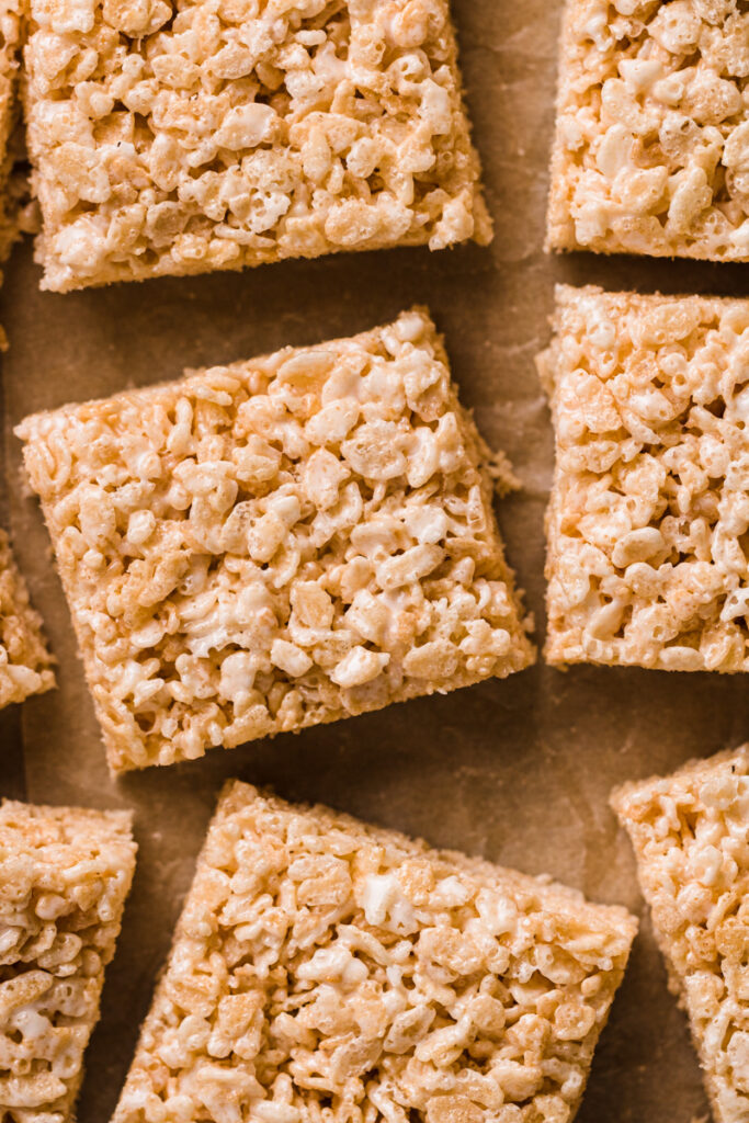 an up close photo of rice krispies cereal bars