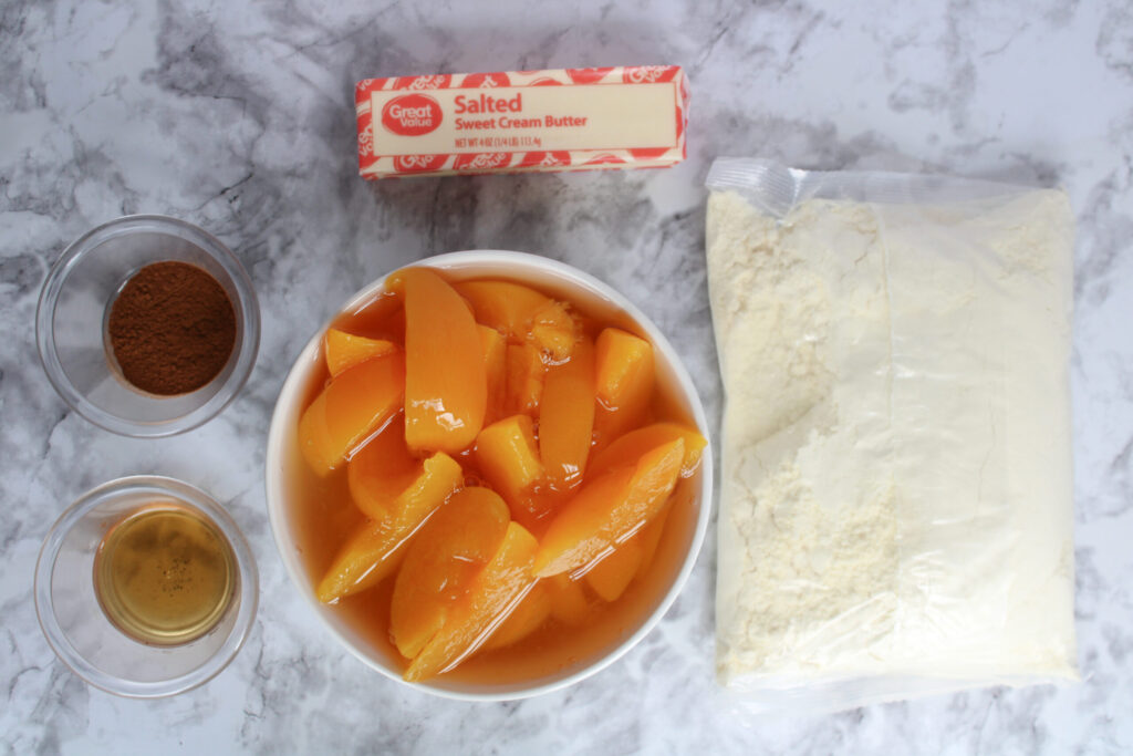 all the ingredients needed to make a quick dessert.