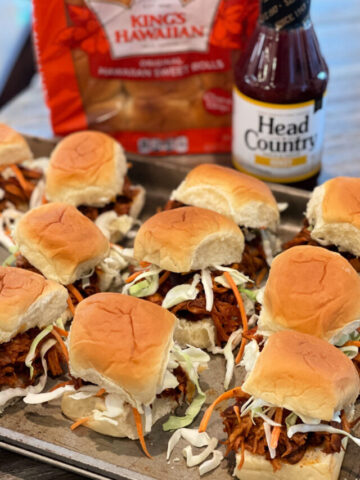 shredded bbq chicken on a slider bun
