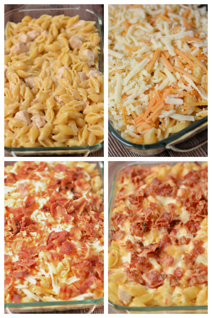 step by step on how to make a loaded chicken casserole