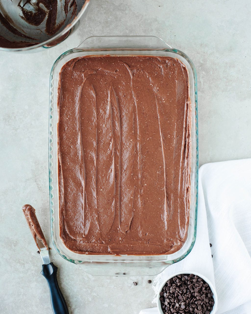 creamy chocolate pudding spread over the cream cheese layer.