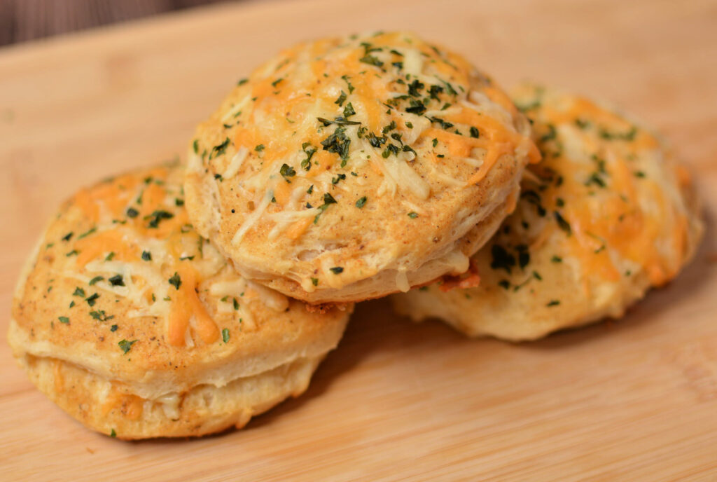 shortcut cheddar bay biscuits baked and ready to eat