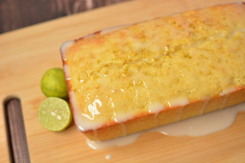 citrus infused glaze poured over lime bread