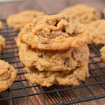 a stack of peanut butter oatmeal cookies