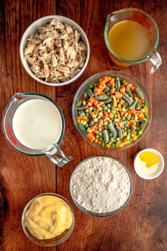 all the ingredients needed for red lobster chicken bake.