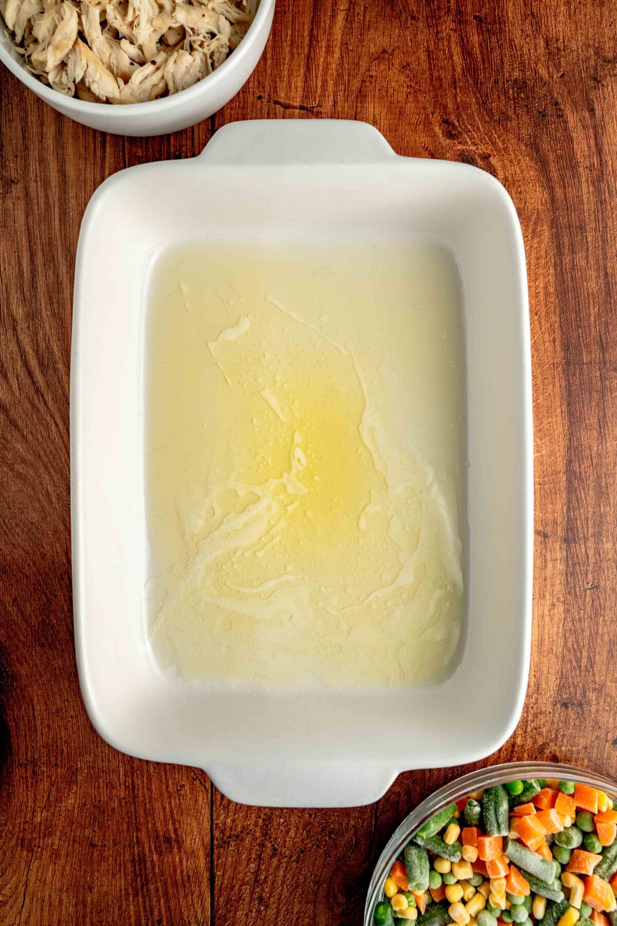 melted butter in a 9x13 casserole pan.