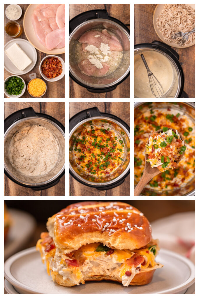 step by step how to make instant pot crack chicken.
