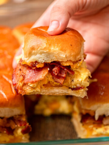 Baked and ready to enjoy, an up close look at breakfast sandwiches.