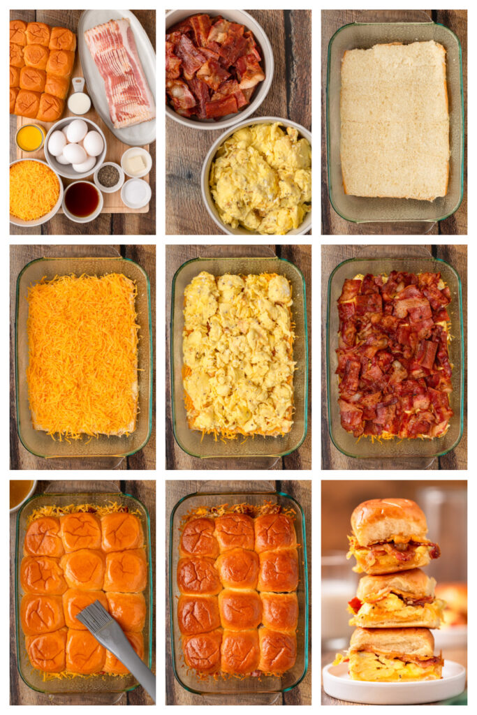 step by step on how to make breakfast sliders.
