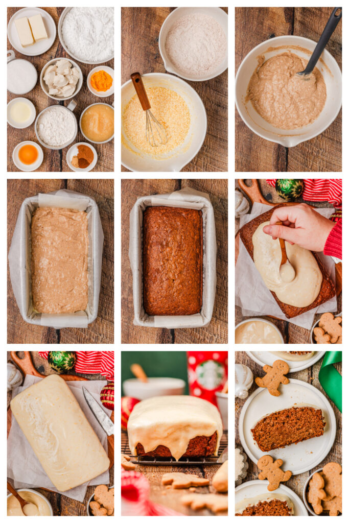 step by step on how to make gingerbread loaf.