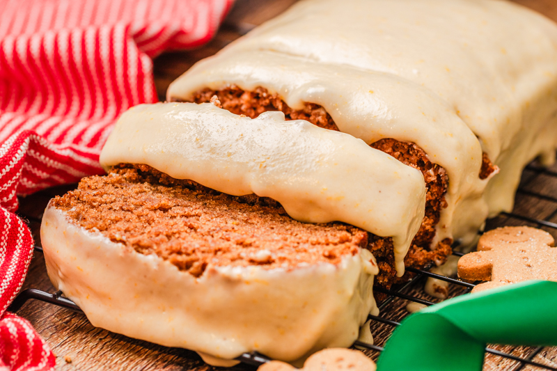an iced quick bread with seasonal flavors throughout.