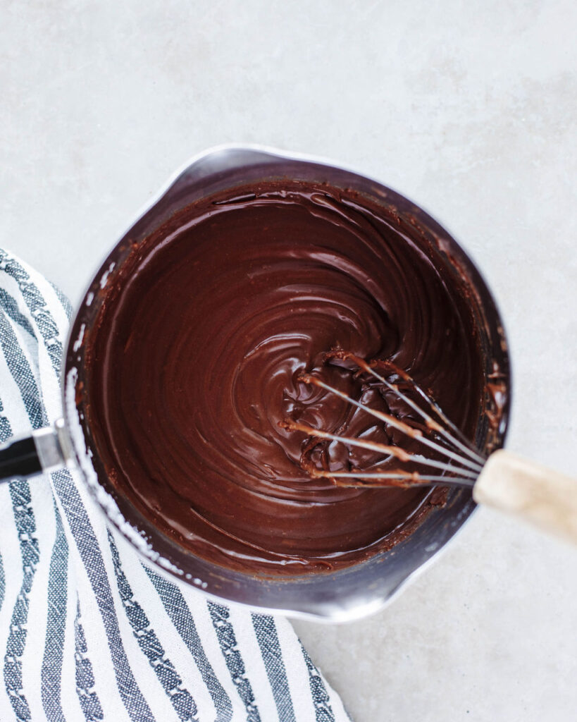 Shortcut Texas Sheet Cake Cookies made in a large mixing bowl with a whisk.