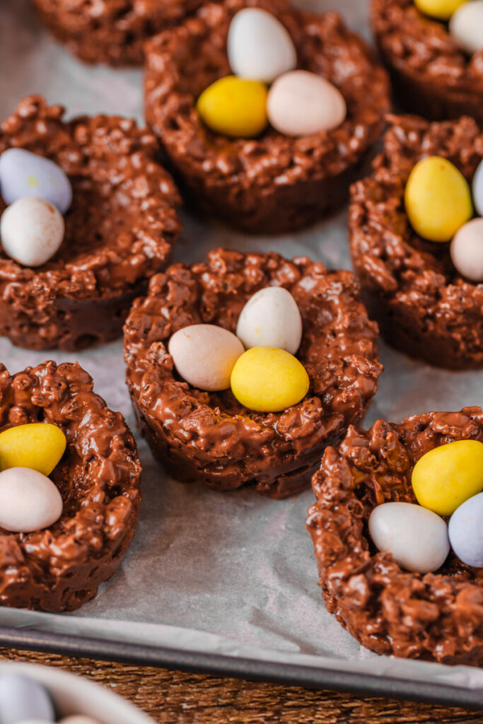 crunchy and chocolate filled cereal cups made for Easter.